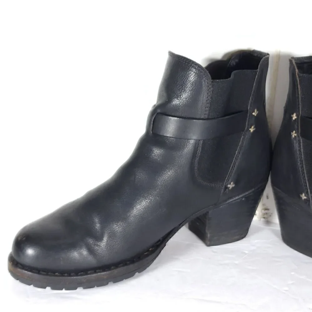 RAG & BONE Women's Durham US7,5 EU37,5 Black Leather Stretch Ankle Booties - Picture 8 of 16